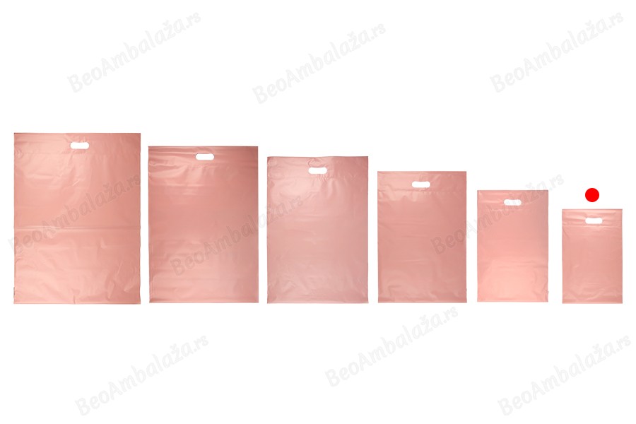 Kurirske vodootporne PE transportne kese 260x330 mm roze boje, sa samolepljivim zatvaranjem i ručkom - 100 kom-grupa_slika