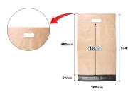 Kurirske vodootporne PE transportne kese 300x400 mm bež boje, sa samolepljivim zatvaranjem i ručkom - 100 kom Kurirske vodootporne PE transportne kese 300x400 mm bež boje, sa samolepljivim zatvaranjem i ručkom - 100 kom