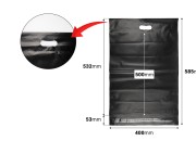 Kurirske vodootporne PE transportne kese 350x450 mm crne boje, sa samolepljivim zatvaranjem i ručkom - 100 kom