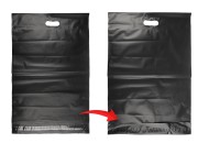 Kurirske vodootporne PE transportne kese 400x500 mm crne boje, sa samolepljivim zatvaranjem i ručkom - 100 kom