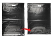 Kurirske vodootporne PE transportne kese 450x550 mm crne boje, sa samolepljivim zatvaranjem i ručkom - 100 kom