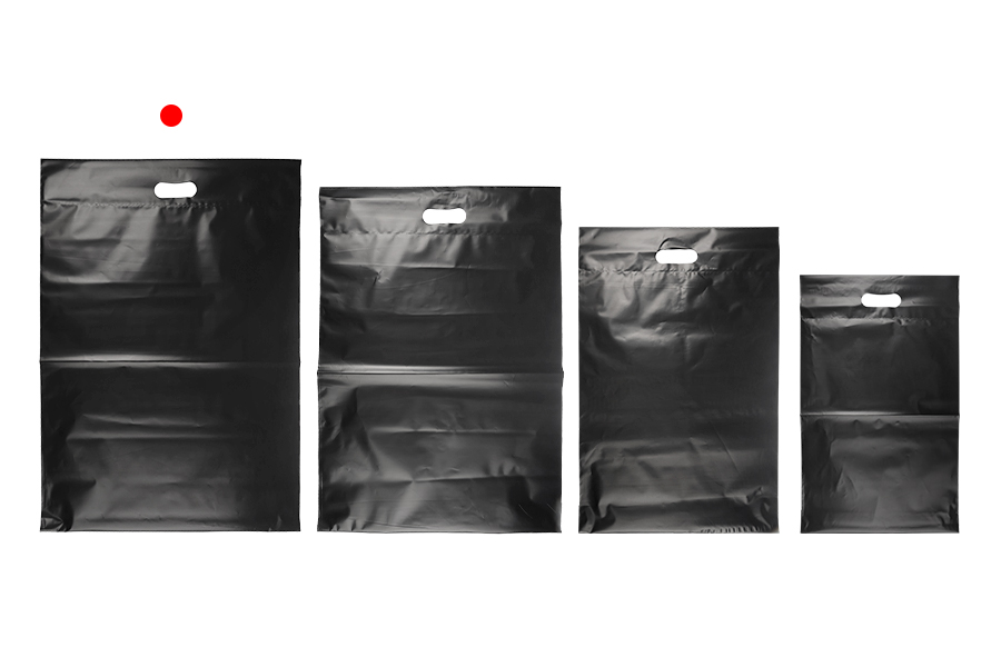 Kurirske vodootporne PE transportne kese 450x550 mm crne boje, sa samolepljivim zatvaranjem i ručkom - 100 kom