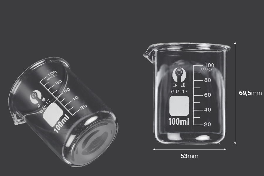 Staklena cilindrična čaša 100 mL-dimenzije_slike