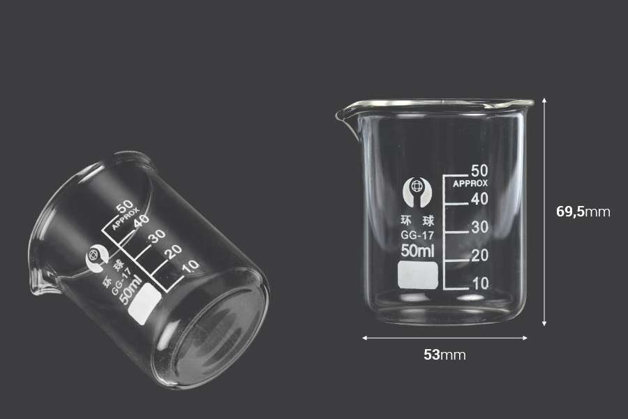 Staklena cilindrična čaša 50 mL-dimenzije_slike