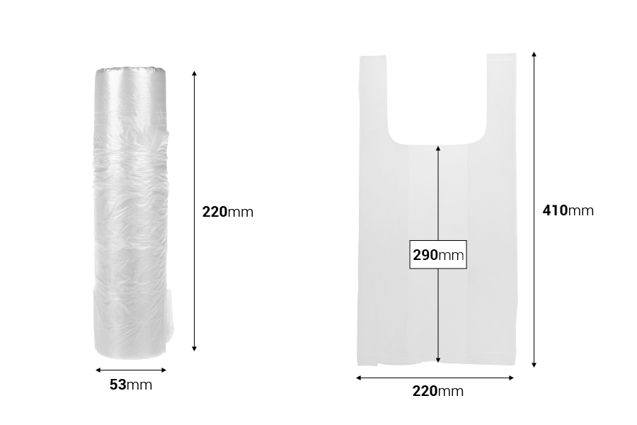 Plastična providna kesa 220x410 mm - 100 kom na rolni-dimenzije_slike