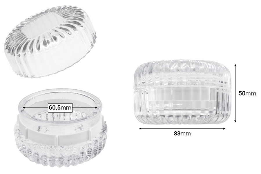 Staklena teglica 100 mL (83x50 mm) sa staklenim poklopcem za sveću