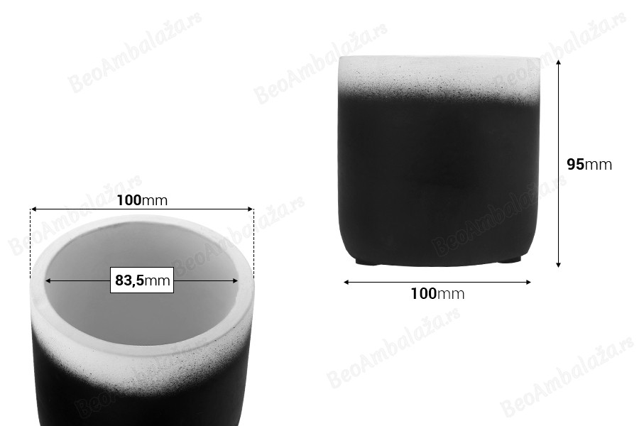 Dekorativna posuda 100x95 mm od cementa, za sveću ili cveće-dimenzije_slike