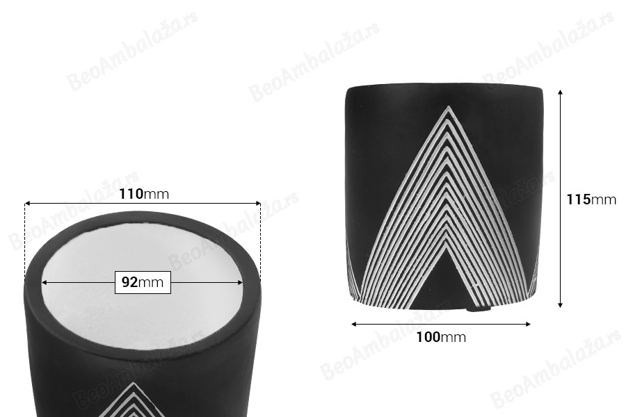 Dekorativna posuda 110x115 mm od cementa, za sveću ili cveće-dimenzije_slike