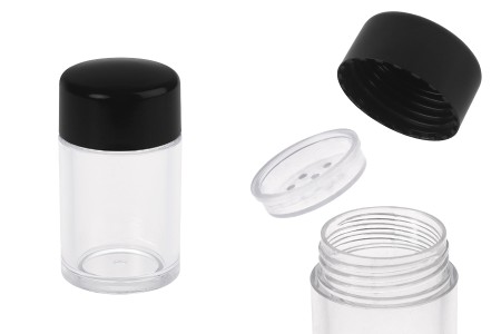 Akrilna kutijica 10 mL sa zatvaračem i čepom sa rupicama, za praškastu kozmetiku - 12 kom-slika_proizvoda