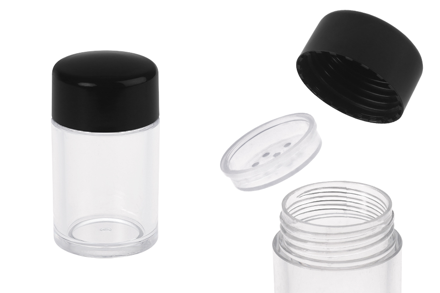 Akrilna kutijica 10 mL sa zatvaračem i čepom sa rupicama, za praškastu kozmetiku - 12 kom Akrilna kutijica 10 mL sa zatvaračem i čepom sa rupicama, za praškastu kozmetiku - 12 kom