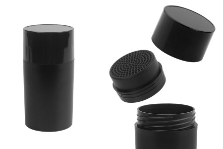 Crna bočica 15 mL (44x85 mm) sa rupicama i poklopcem-slika_proizvoda