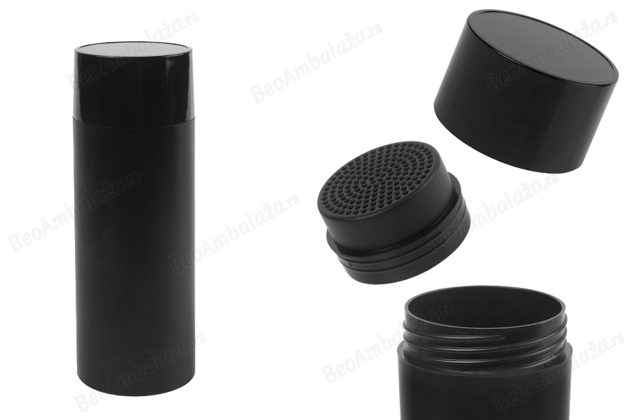 Crna bočica 30 mL (44x122 mm) sa rupicama i poklopcem-slika_proizvoda
