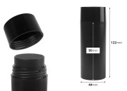 Crna bočica 30 mL (44x122 mm) sa rupicama i poklopcem Crna bočica 30 mL (44x122 mm) sa rupicama i poklopcem