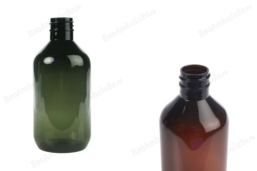Cilindrična PET boca 300 mL u karamel ili maslinastoj boji (28/410)-slika_proizvoda