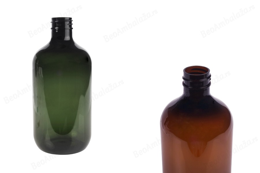 Plastična cilindrična PET boca 500 mL u karamel ili maslinastoj boji (28/410)-slika_proizvoda