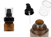 Četvrtasta plastična karamel bočica 30 mL sa crnom pumpicom za kreme i providnim poklopcem-slika_proizvoda
