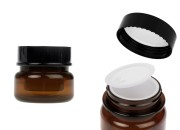 Plastična karamel teglica 30 mL sa duplim dnom, plastičnim međupoklopcem i zatvaračem-slika_proizvoda
