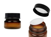 Plastična karamel teglica 50 mL sa duplim dnom, plastičnim međupoklopcem i zatvaračem-slika_proizvoda
