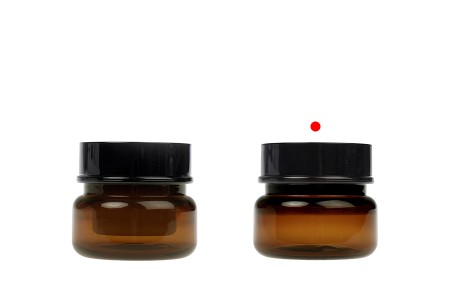Plastična karamel teglica 50 mL sa duplim dnom, plastičnim međupoklopcem i zatvaračem-grupa_slika