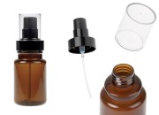Cilindrična plastična karamel bočica 100 mL sa crnim sprejom i providnim poklopcem-slika_proizvoda
