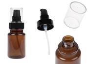 Cilindrična plastična karamel bočica 100 mL sa crnom pumpicom za kreme i providnim poklopcem-slika_proizvoda