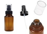 Cilindrična plastična karamel bočica 160 mL sa crnim sprejom i providnim poklopcem-slika_proizvoda
