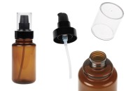 Cilindrična plastična karamel bočica 160 mL sa crnom pumpicom za kreme i providnim poklopcem-slika_proizvoda