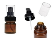 Cilindrična plastična karamel bočica 40 mL sa crnom pumpicom za kreme i providnim poklopcem-slika_proizvoda