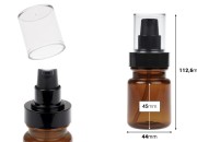 Cilindrična plastična karamel bočica 60 mL sa crnom pumpicom za kreme i providnim poklopcem-dimenzije_slike