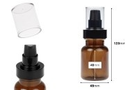 Cilindrična plastična karamel bočica 80 mL sa crnom pumpicom za kreme i providnim poklopcem-dimenzije_slike