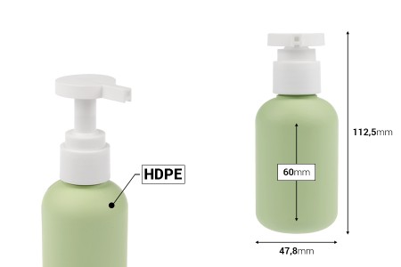 Plastična (HDPE) boca od 100 mL sa pumpicom za šampon, gel za tuširanje i losion-dimenzije_slike