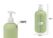 Plastična (HDPE) boca od 500 mL sa pumpicom za šampon, gel za tuširanje i losion-dimenzije_slike
