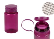 Plastična PET ljubičasta teglica 100 mL sa sigurnosnim poklopcem za tablete i kapsule