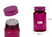 Plastična PET ljubičasta teglica 100 mL sa sigurnosnim poklopcem za tablete i kapsule