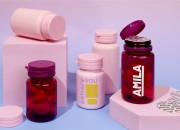Plastična PET ljubičasta teglica 100 mL sa sigurnosnim poklopcem za tablete i kapsule