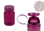Plastična PET ljubičasta teglica 80 mL sa sigurnosnim poklopcem za tablete i kapsule