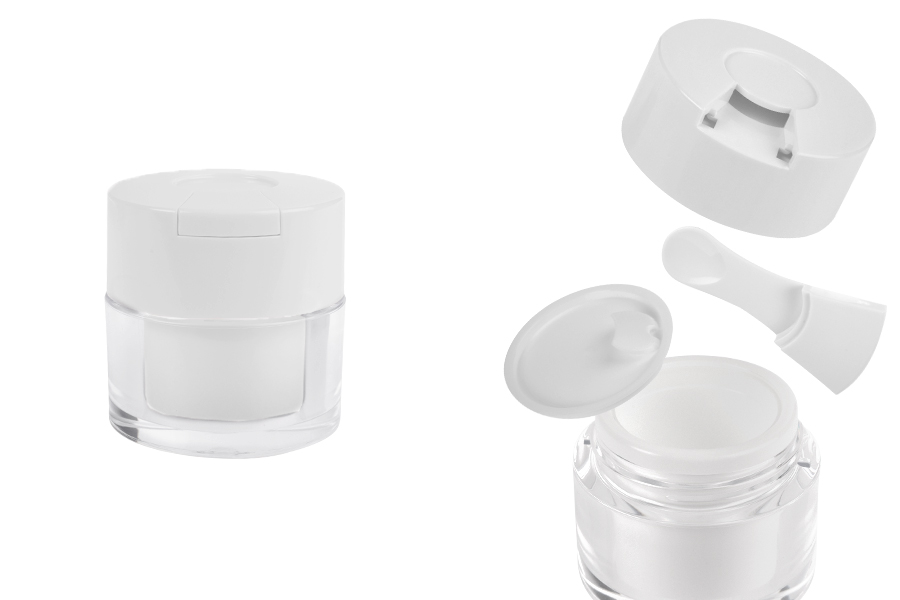 Akrilna teglica od 15mL sa belim zatvaračem, spatulom i plastičnim međupoklopcem-slika_proizvoda