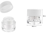 Akrilna teglica od 30mL sa belim zatvaračem, spatulom i plastičnim međupoklopcem-dimenzije_slike