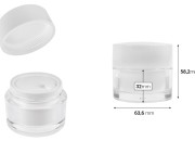 Akrilna teglica od 50mL sa belim zatvaračem, spatulom i plastičnim međupoklopcem-dimenzije_slike