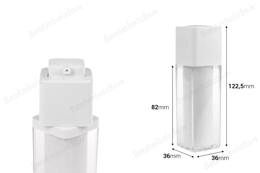 Airless akrilna bočica 30 mL sa belom pumpicom-dimenzije_slike