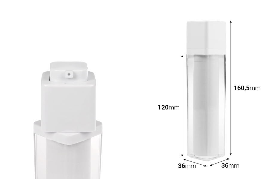 Airless akrilna bočica 50 mL sa belom pumpicom Airless akrilna bočica 50 mL sa belom pumpicom-dimenzije_slike