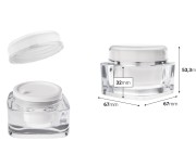 Luksuzna akrilna teglica 50mL sa zatvaračem i plastičnim međupoklopcem-dimenzije_slike