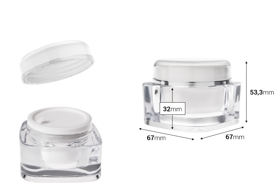 Luksuzna akrilna teglica 50mL sa zatvaračem i plastičnim međupoklopcem-dimenzije_slike