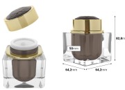 Luksuzna akrilna teglica od 50 mL sa zatvaračem i plastičnim međupoklopcem-dimenzije_slike