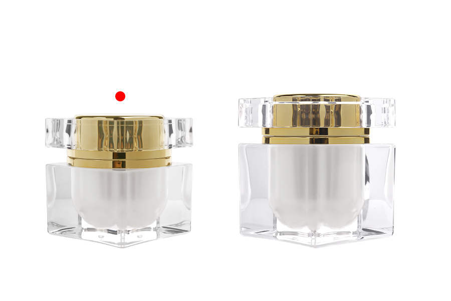 Luksuzna akrilna teglica od 30 mL sa zlatnim zatvaračem i plastičnim međupoklopcem-grupa_slika