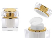 Luksuzna akrilna teglica od 50 mL sa zlatnim zatvaračem i plastičnim međupoklopcem-slika_proizvoda