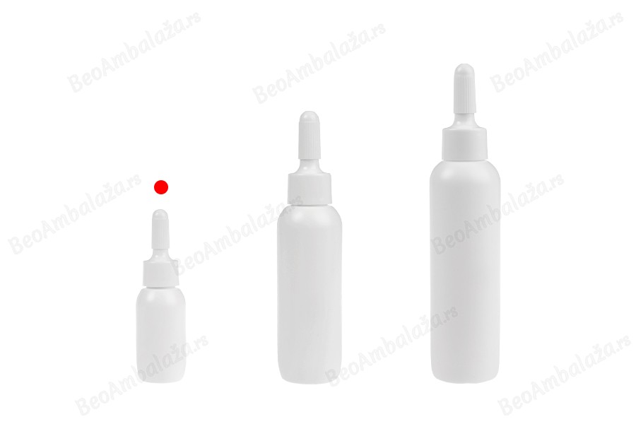 Plastična bela bočica 10mL sa uskim vrhom i navojnim zatvaračem - 50 kom-grupa_slika