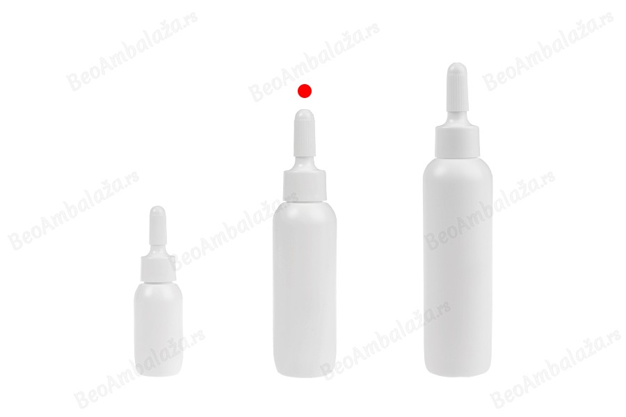 Plastična bela bočica 20mL sa uskim vrhom i navojnim zatvaračem - 50 kom-grupa_slika