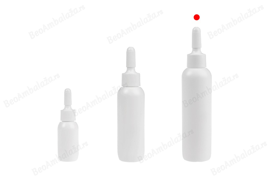 Plastična bela bočica 30mL sa uskim vrhom i navojnim zatvaračem - 50 kom-grupa_slika