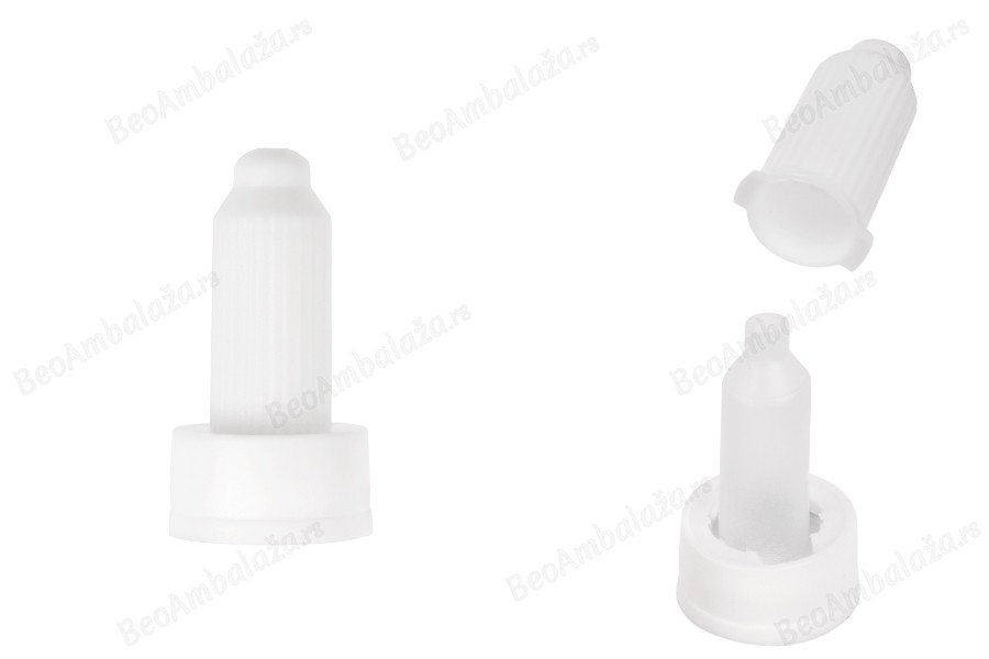 Plastični beli zatvarač na klik za bočicu sa grlom od 20 mm (potreban je alat za zatvaranje)-slika_proizvoda